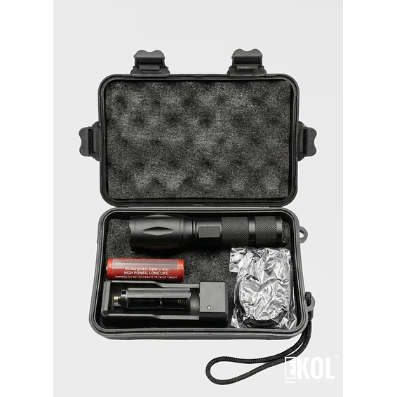 Linterna Tactica Recargable Luz Led + Caja Accesorios  3