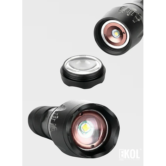 Linterna Tactica Recargable Luz Led + Caja Accesorios  4