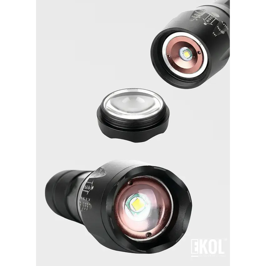 Linterna Tactica Recargable Luz Led + Caja Accesorios  4