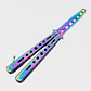 Cuchillo Mariposa de Práctica 100% Seguro - Balisong Sin Filo para Trucos y Flips (Tornasol) - Miniatura 2