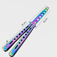 Cuchillo Mariposa de Práctica 100% Seguro - Balisong Sin Filo para Trucos y Flips (Tornasol) - Miniatura 3