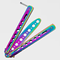 Cuchillo Mariposa de Práctica 100% Seguro - Balisong Sin Filo para Trucos y Flips (Tornasol) - Miniatura 5