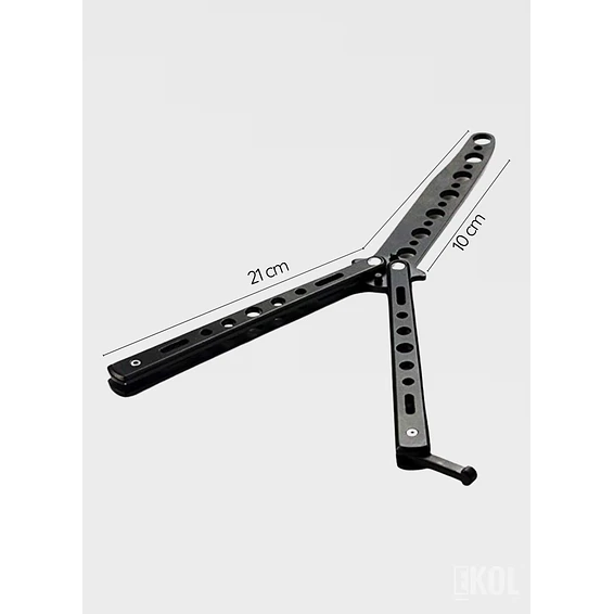 Navaja Mariposa de Entrenamiento – Balisong Negra 21cm (Sin Filo) 3