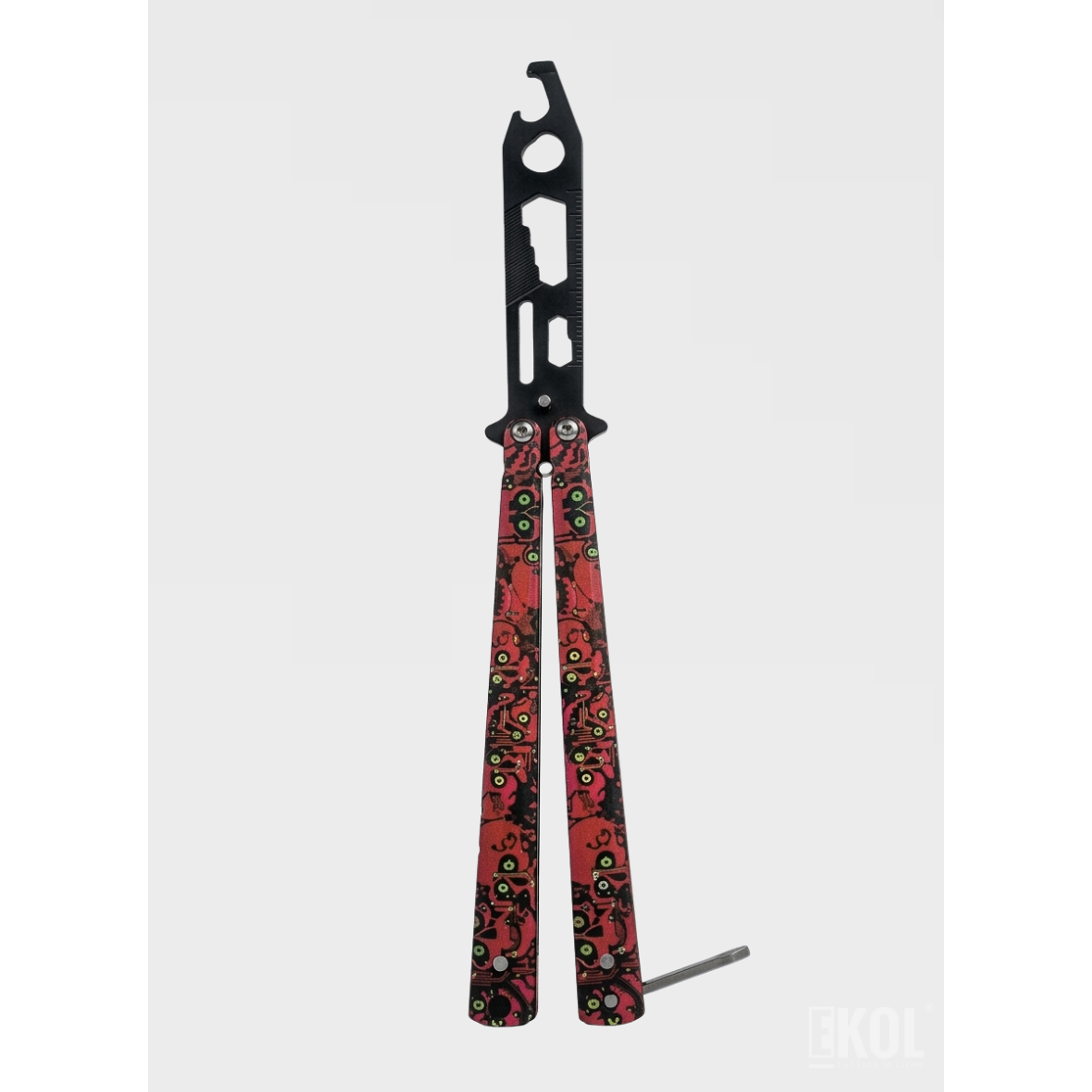 Navaja Mariposa de Entrenamiento 21cm - Multiherramienta Sin Filo 5