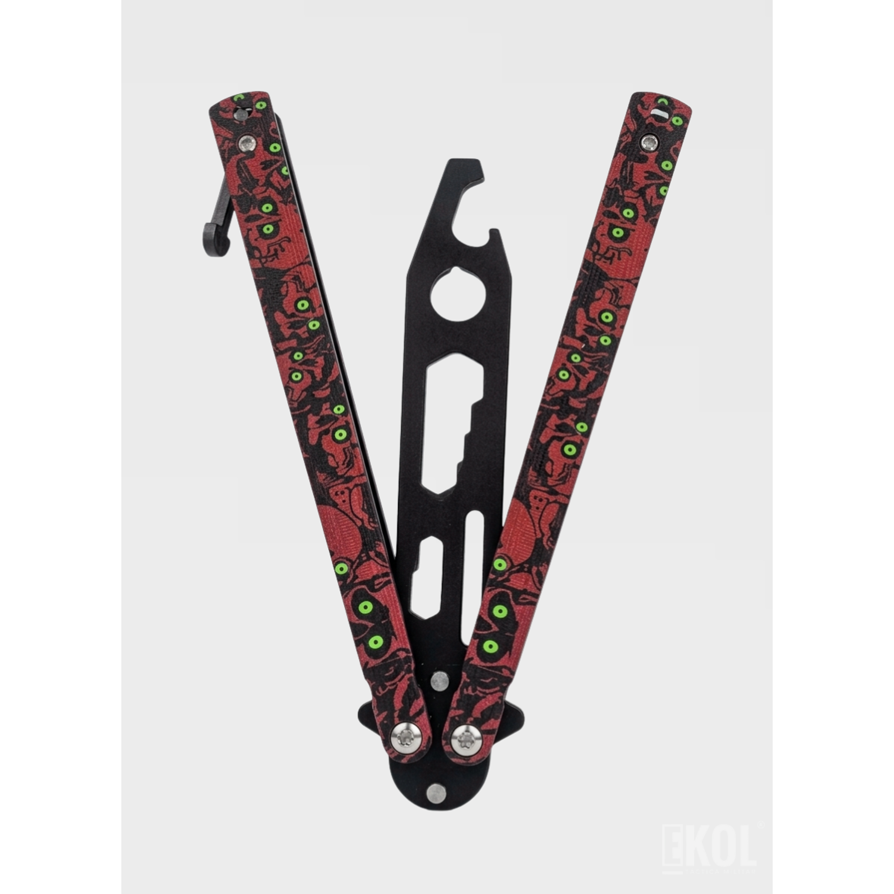 Navaja Mariposa de Entrenamiento 21cm - Multiherramienta Sin Filo 6