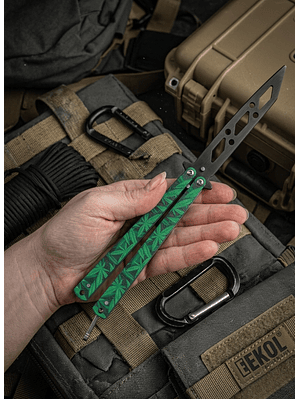 Navaja Mariposa Entrenamiento Balisong Práctica Sin Filo 21cm