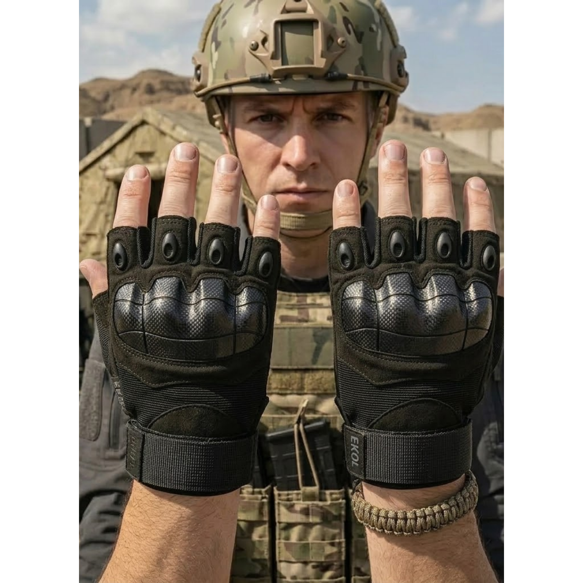 Guantes Corto Táctico Militar Moto Bicicleta Airsoft  2