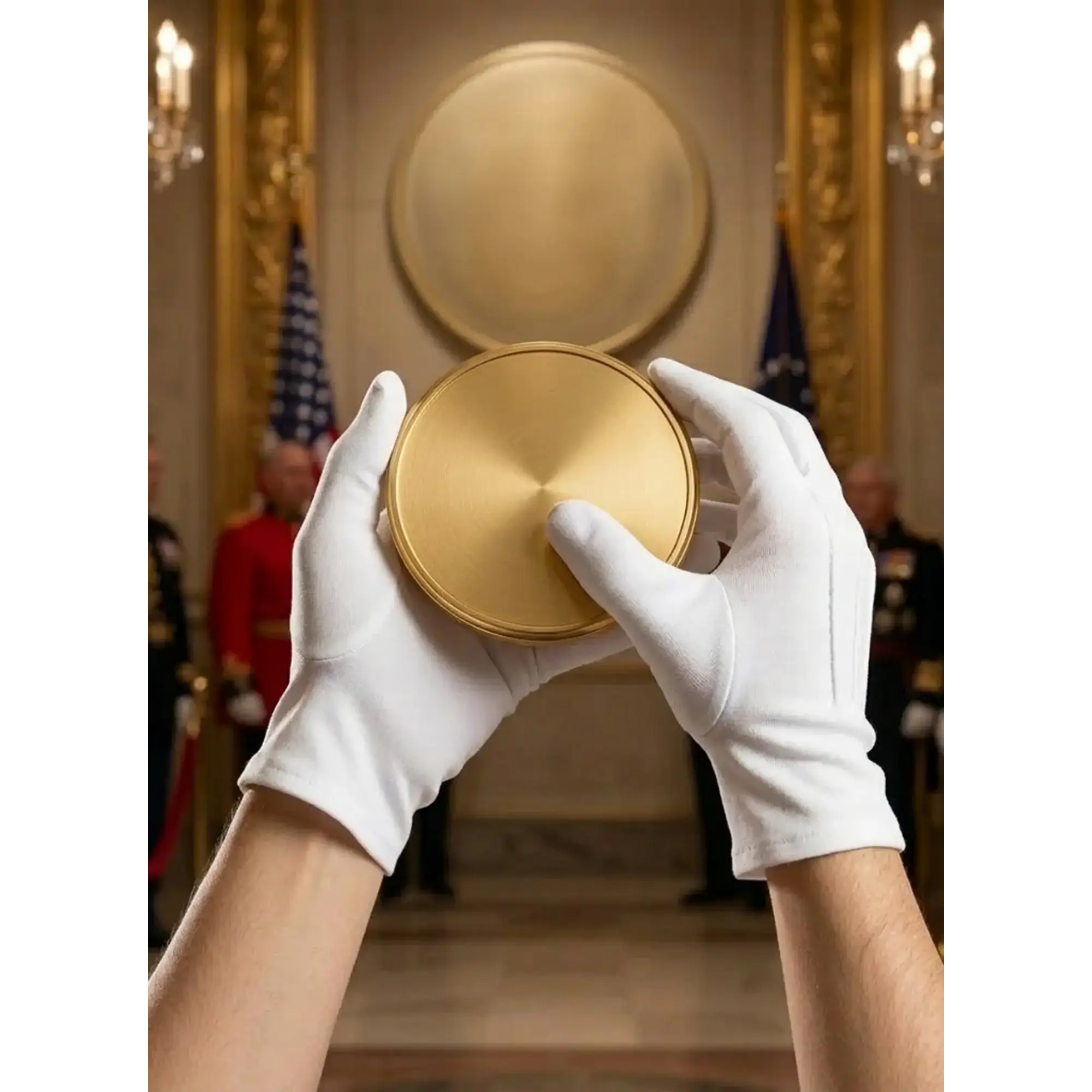 Guantes Blancos Formal Algodón Guardia Honor  2