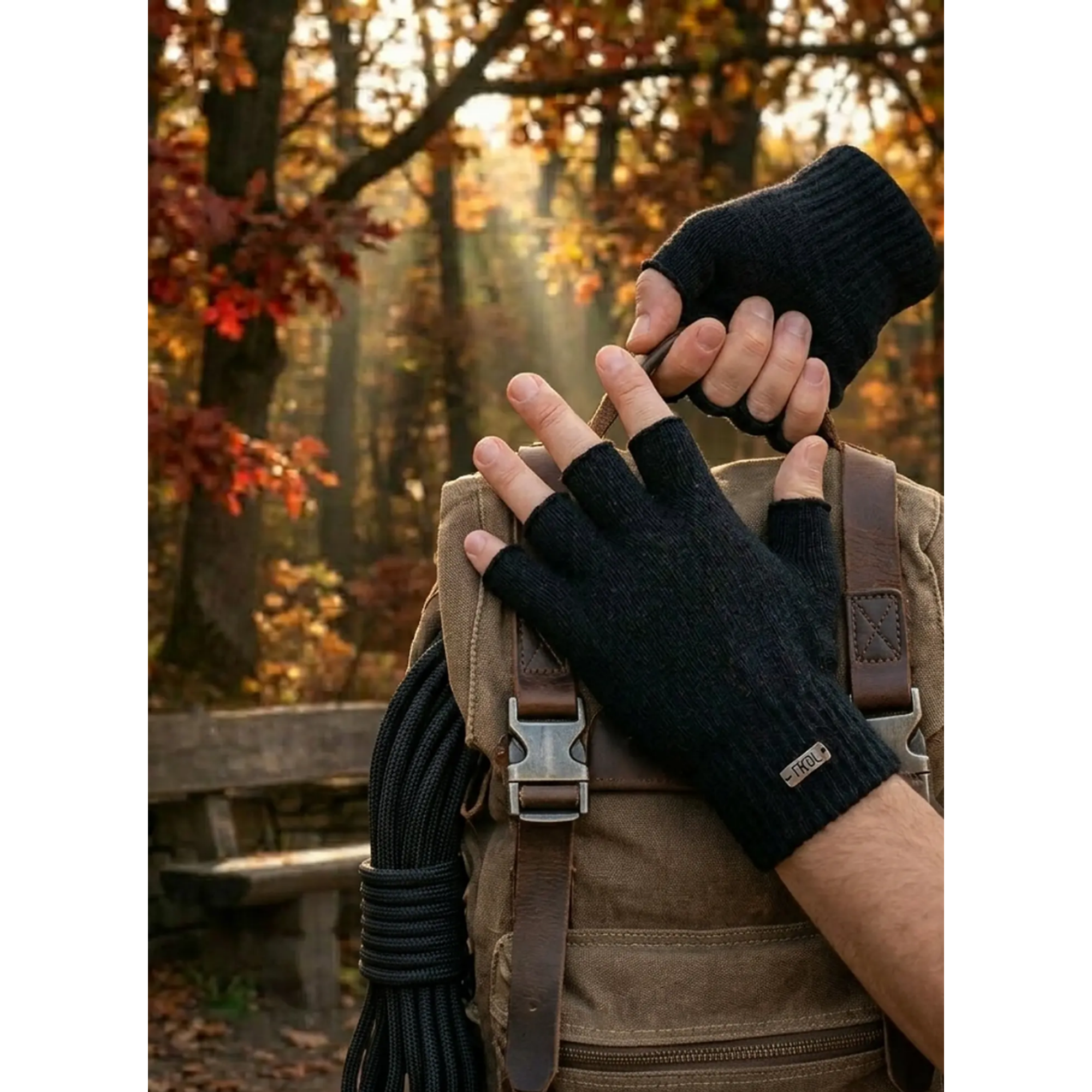 Guante Mitones Lana Térmico Clima Frío Gloves  Sin Dedos 2
