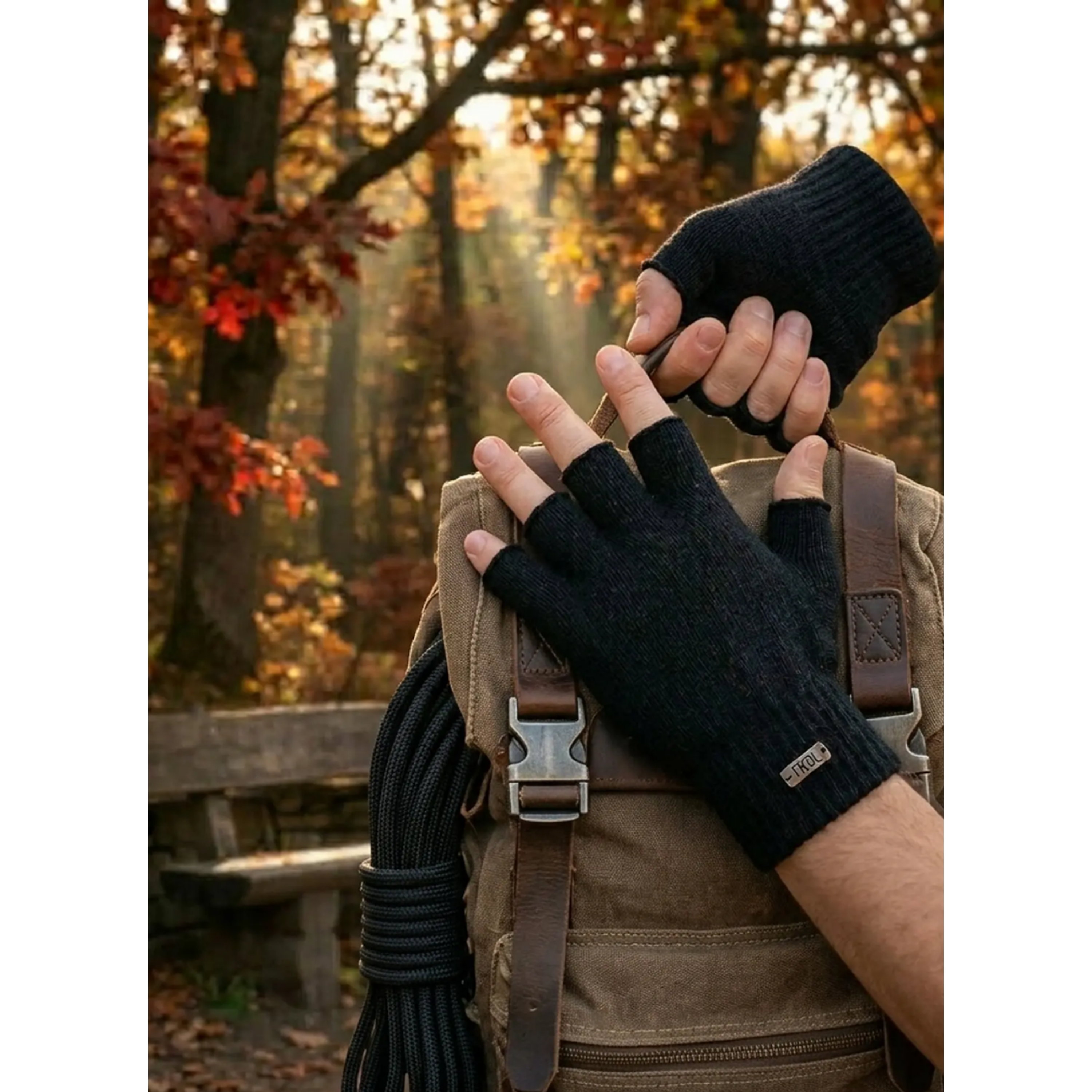 Guante Mitones Lana Térmico Clima Frío Gloves  Sin Dedos 2