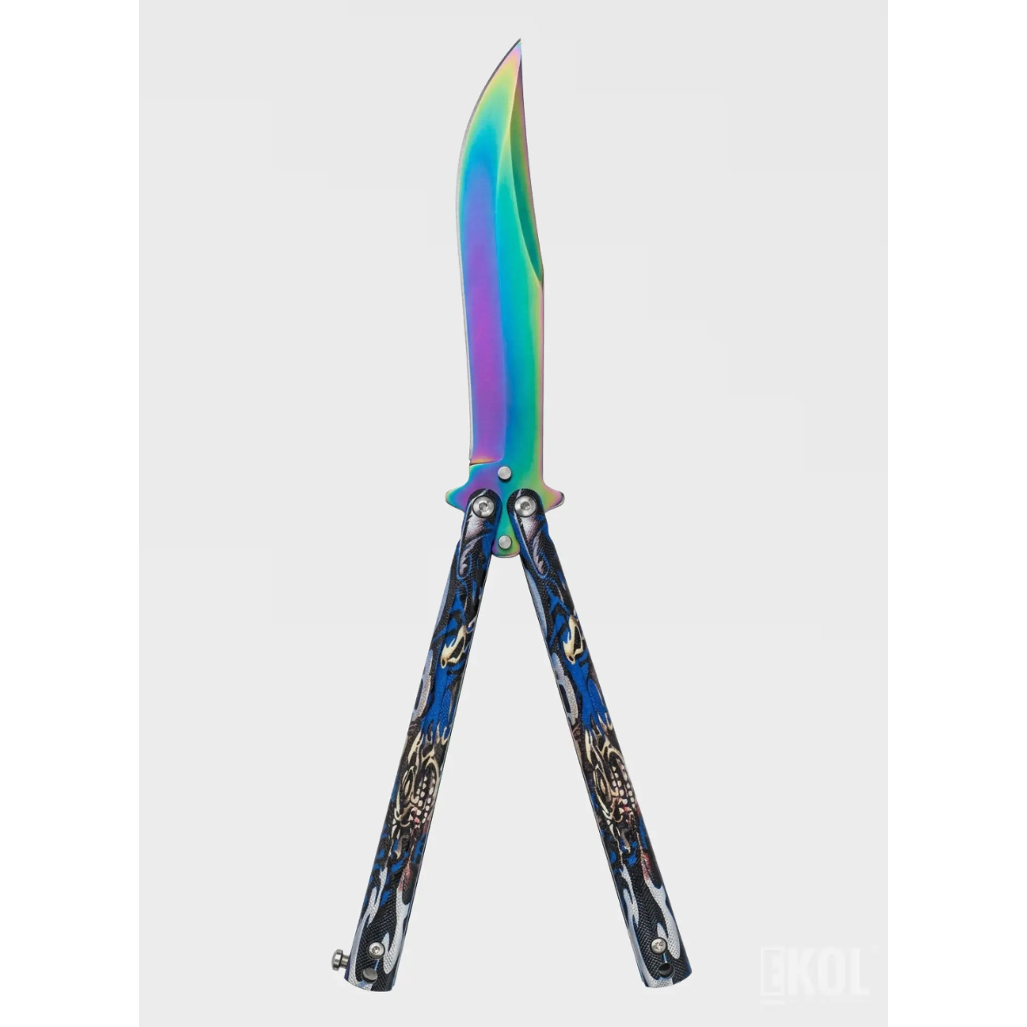 Cuchillo Mariposa Entrenamiento y Colección - Filo Calavera 23cm Diseños Surtidos 2