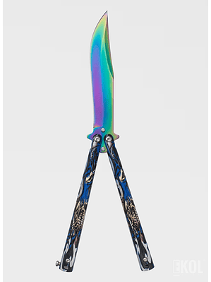 Cuchillo Mariposa Entrenamiento y Colección - Filo Calavera 23cm Diseños Surtidos