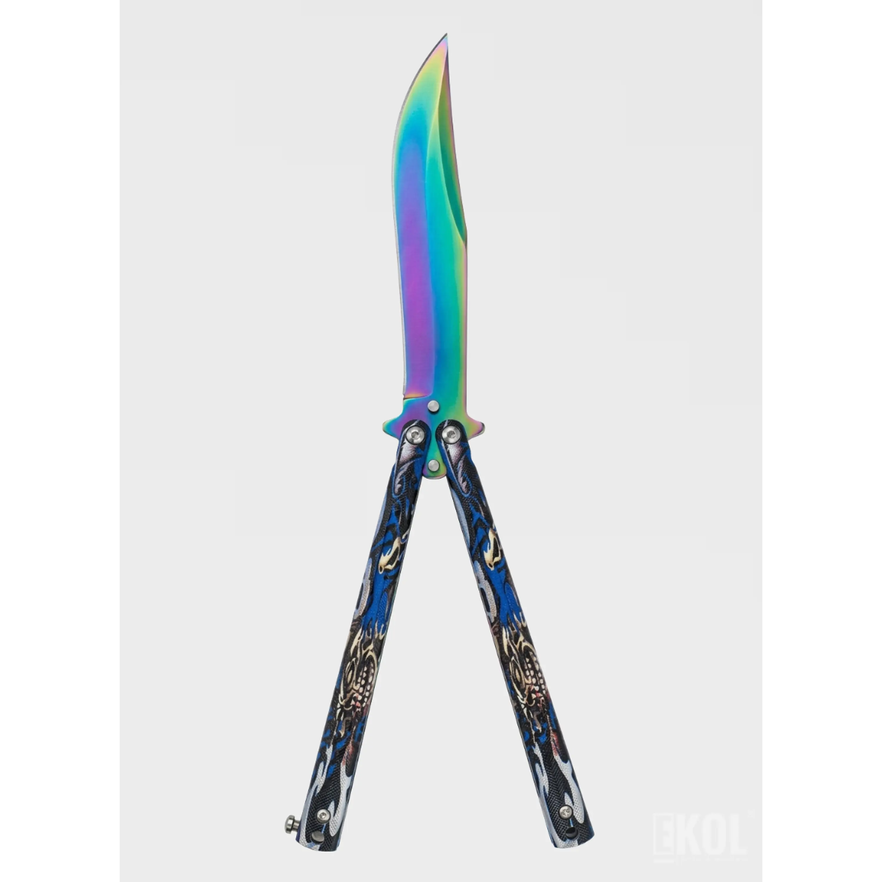 Cuchillo Mariposa Entrenamiento y Colección - Filo Calavera 23cm Diseños Surtidos 2