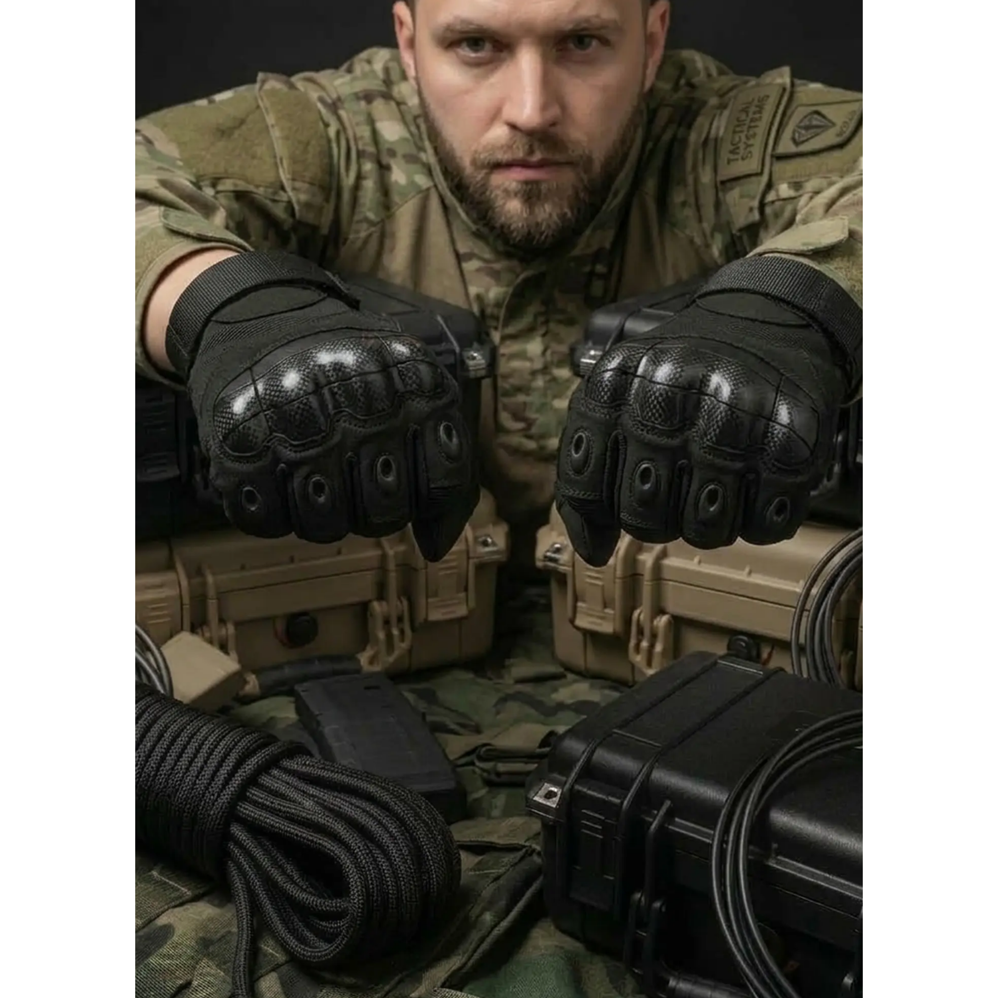 Guante Táctico Moto Outdoor Coyuntura Rígida Goma  2