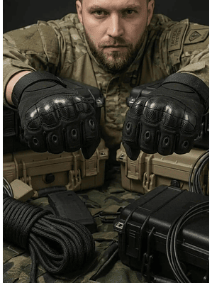 Guante Táctico Moto Outdoor Coyuntura Rígida Goma 