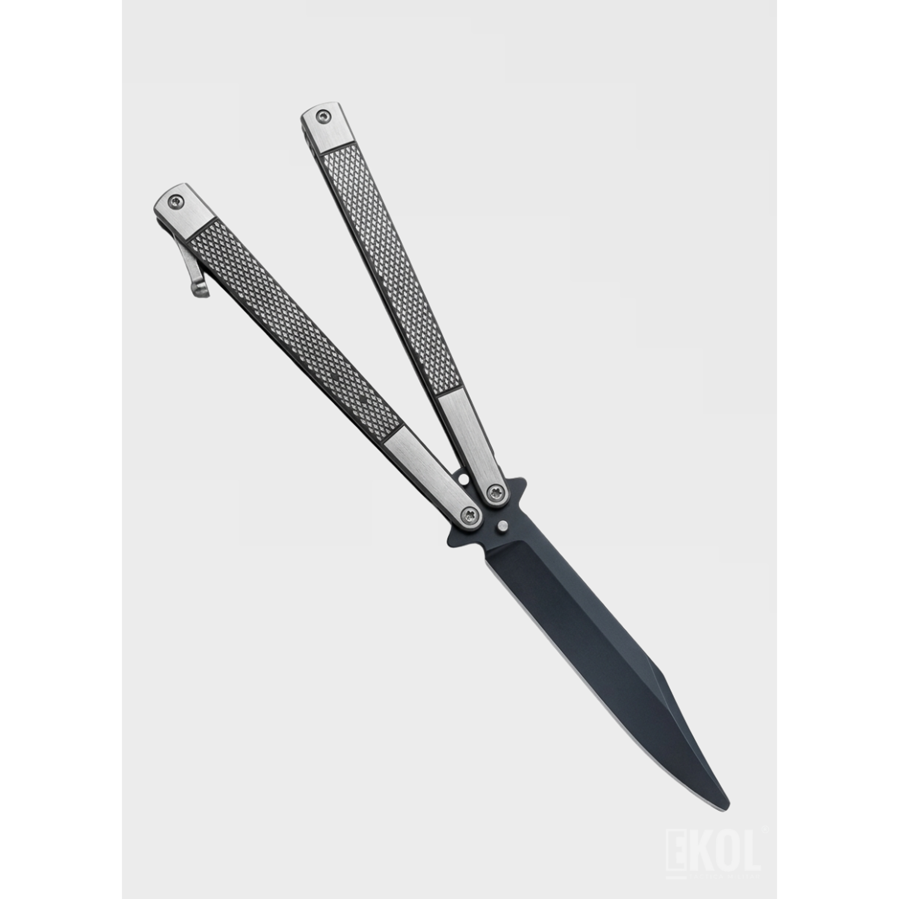 Navaja Mariposa De Práctica Balisong Acero Inox 22cm Drop 3