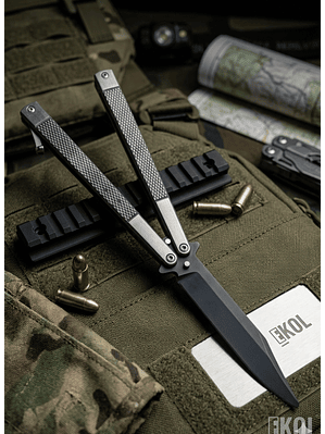 Navaja Mariposa De Práctica Balisong Acero Inox 22cm Drop