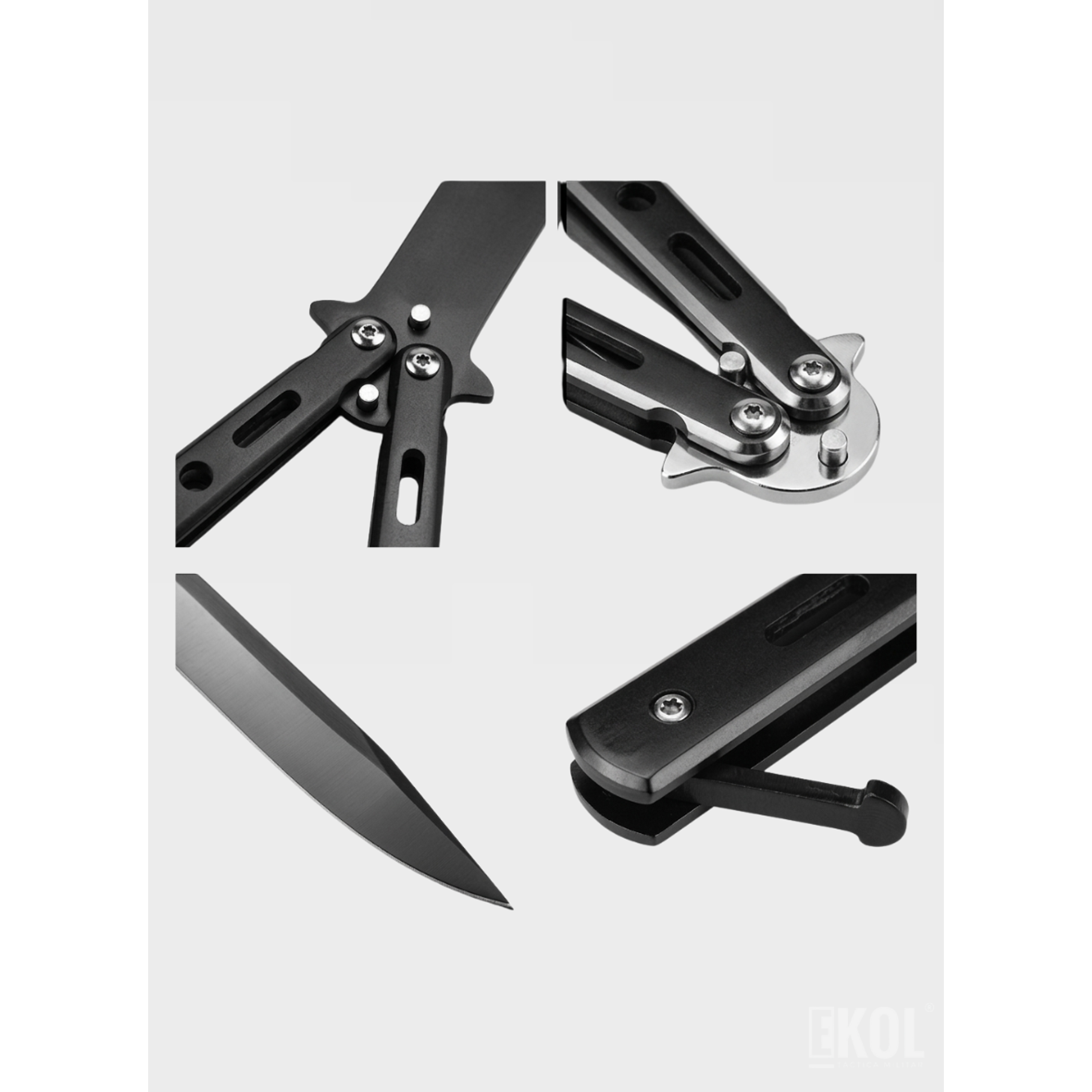 Navaja Mariposa Táctica 23cm - Acero Inoxidable de Alta Resistencia Con Filo 6