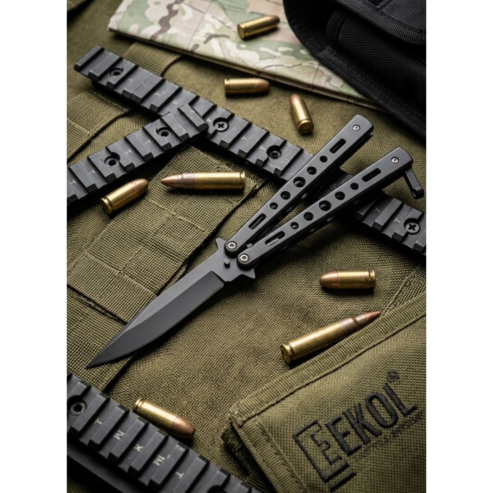 Navaja Mariposa Táctica 23cm - Acero Inoxidable de Alta Resistencia Con Filo 1