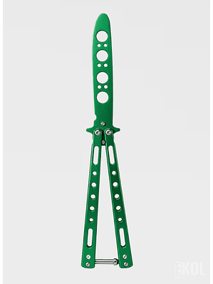 Navaja Mariposa De Práctica Butterfly Knife Entrenamiento 23 cm Verde