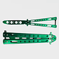 Navaja Mariposa De Práctica Butterfly Knife Entrenamiento 23 cm Verde - Miniatura 4