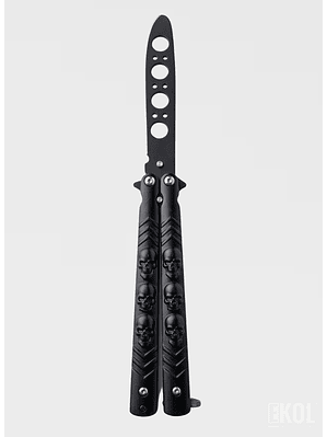 Navaja Mariposa Balisong Entrenamiento Calavera - 31 cm Sin Filo