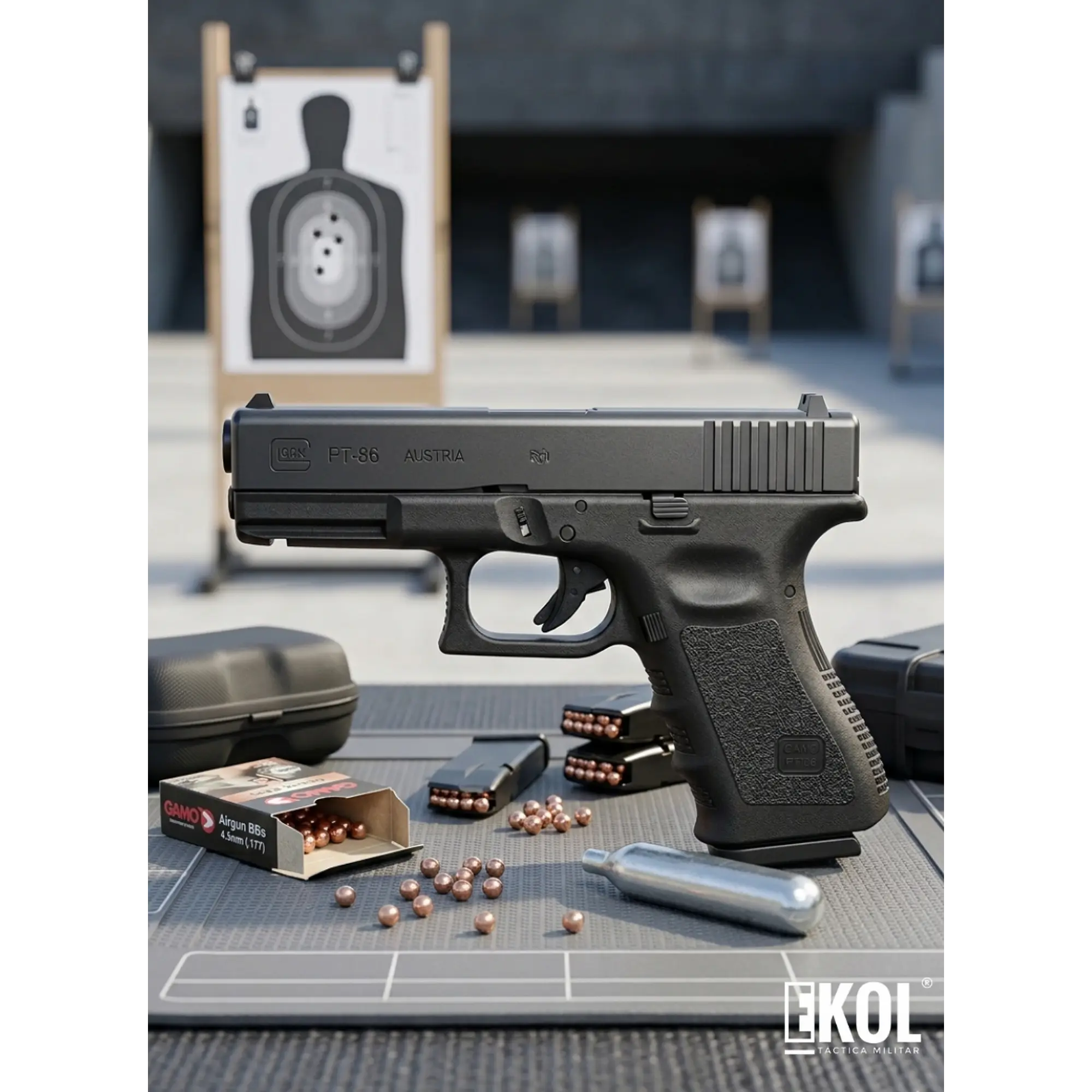 Pistola CO2 Tactica Glock 19 Gen 3 Balin Cal. 4.5mm 1