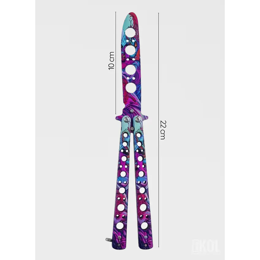 Navaja Mariposa de Entrenamiento Balisong 22cm - Sin Filo 4