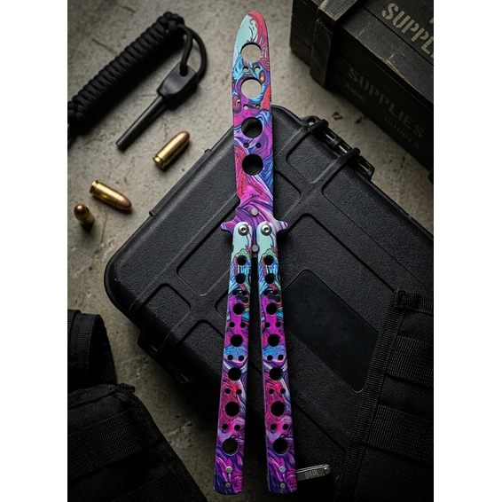 Navaja Mariposa de Entrenamiento Balisong 22cm - Sin Filo 1