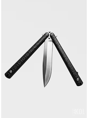 Cuchillo Mariposa Táctico Balisong 22cm Acero Negro Con Filo