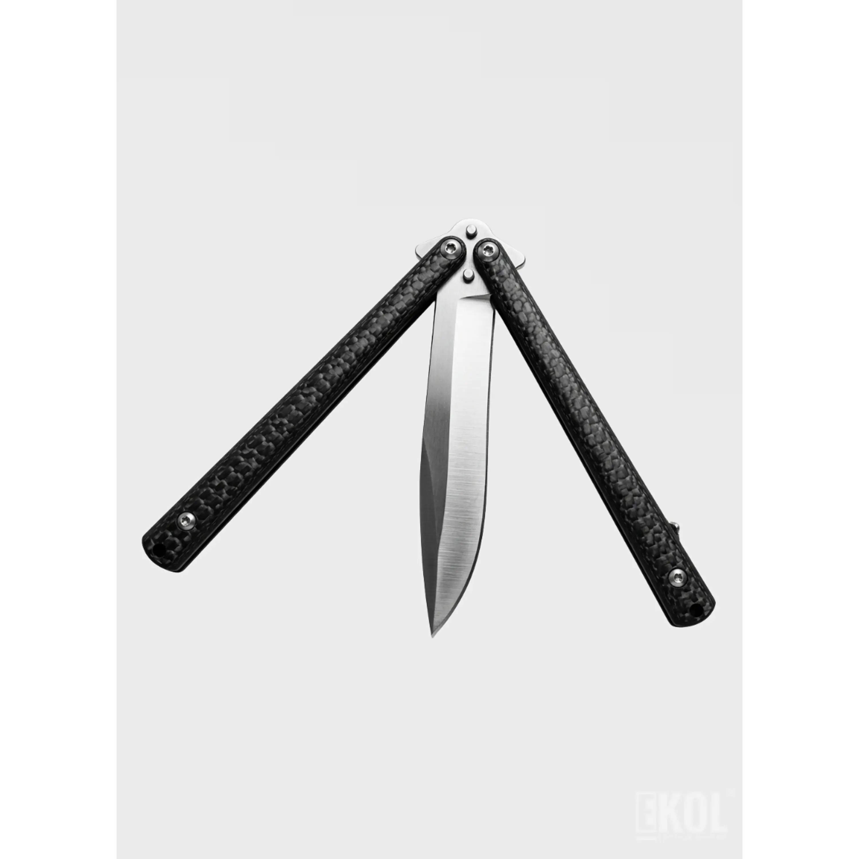 Cuchillo Mariposa Táctico Balisong 22cm Acero Negro Con Filo 2