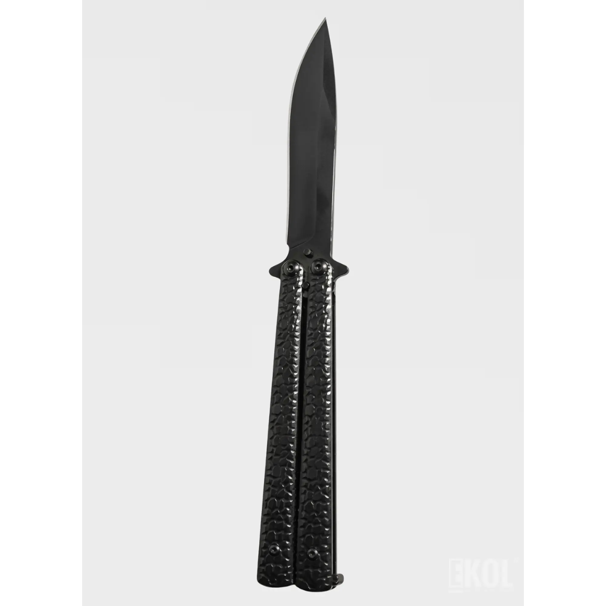 Cuchillo Mariposa Táctico Balisong 22cm Acero Negro Con Filo 4