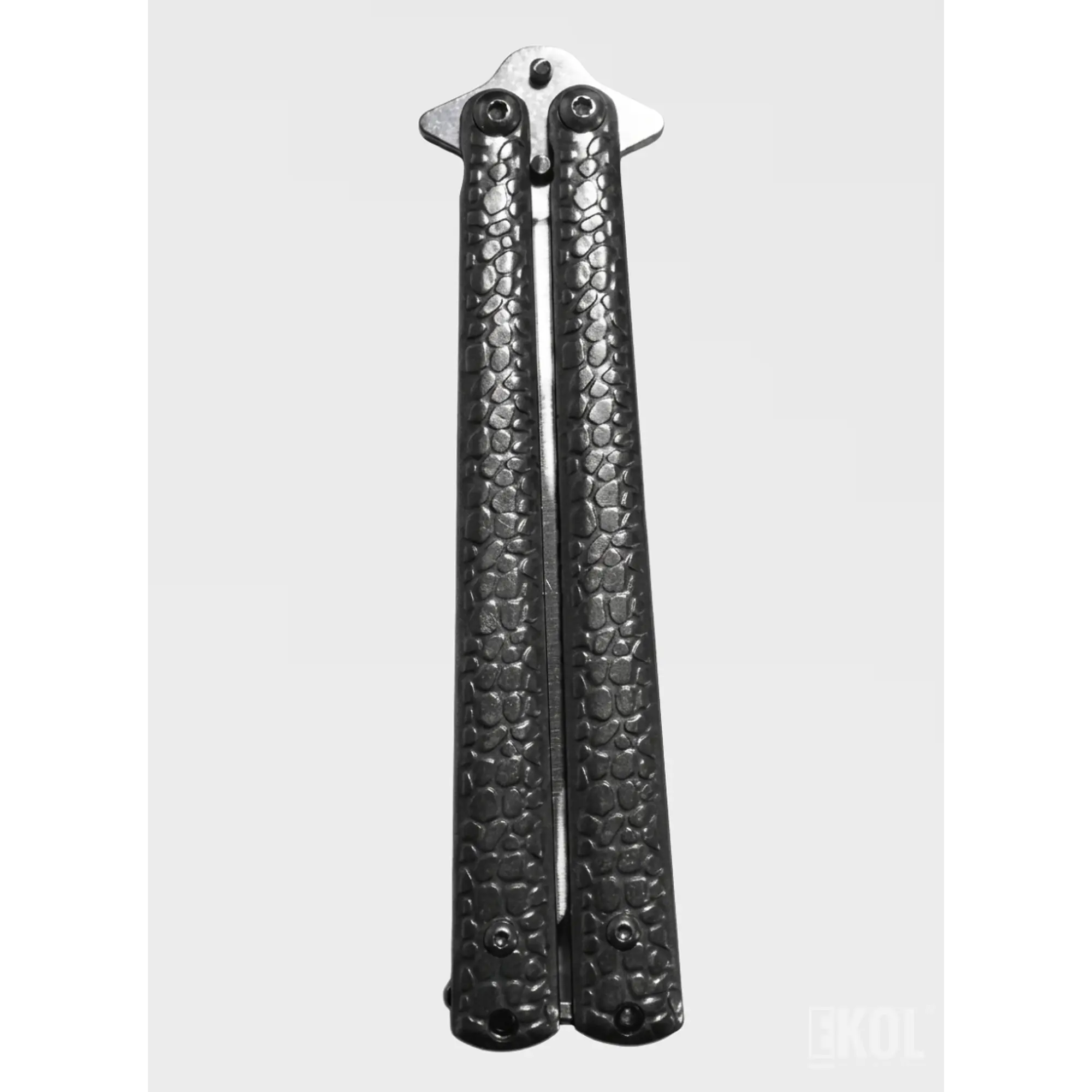 Cuchillo Mariposa Táctico Balisong 22cm Acero Negro Con Filo 5