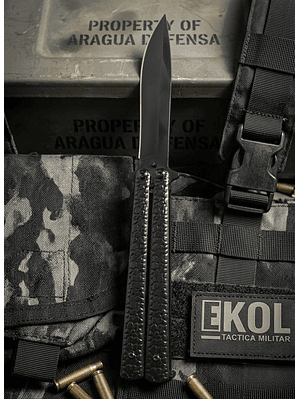 Cuchillo Mariposa Táctico Balisong 22cm Acero Negro Con Filo