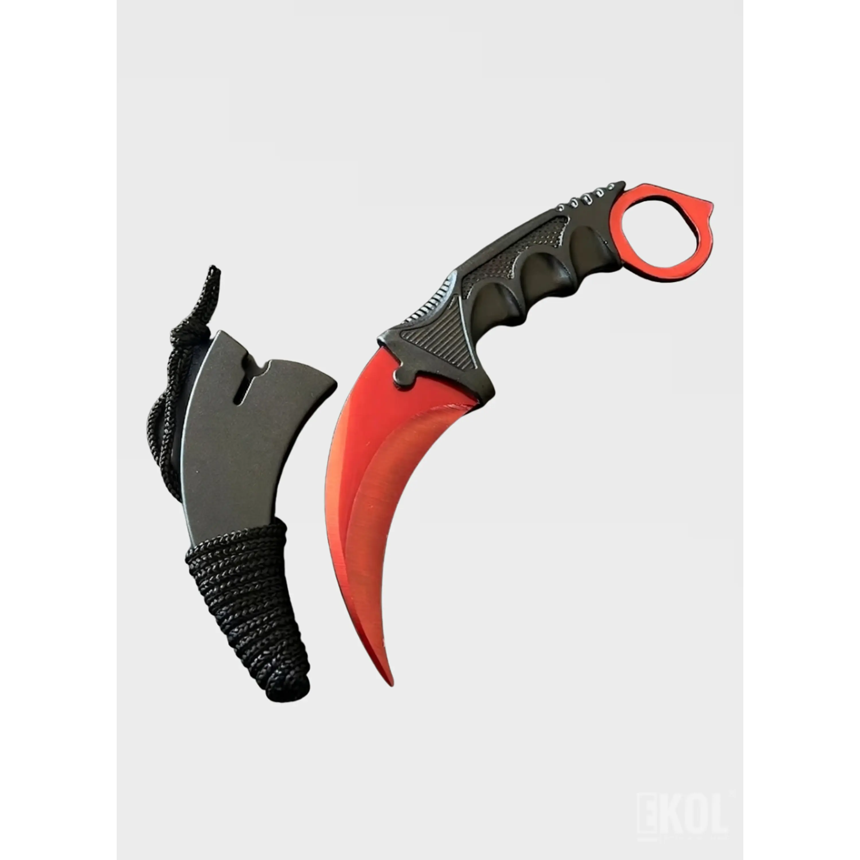 Cuchillo Karambit Táctico Militar 18 cm - Con Funda y Cadena 4