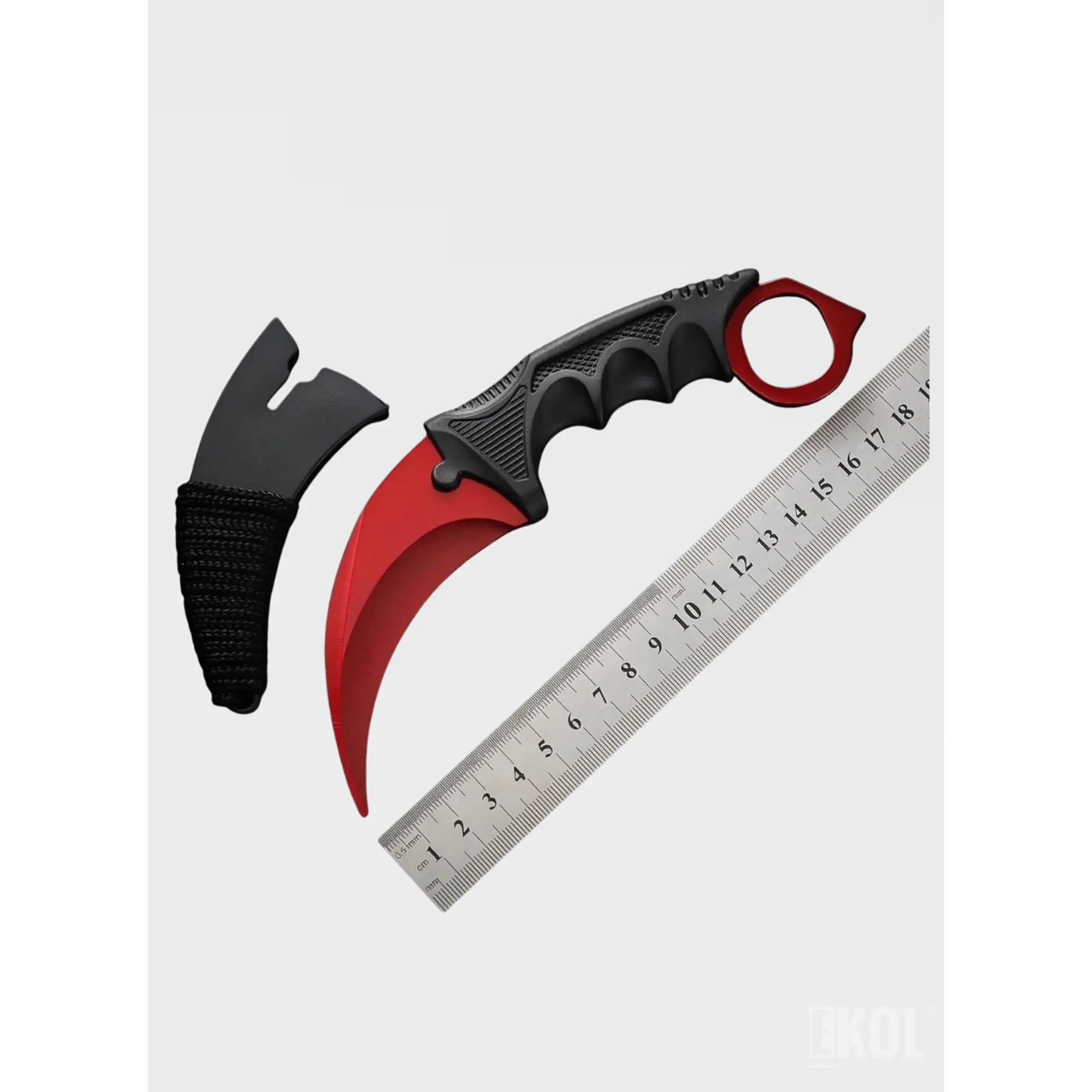 Cuchillo Karambit Táctico Militar 18 cm - Con Funda y Cadena 5