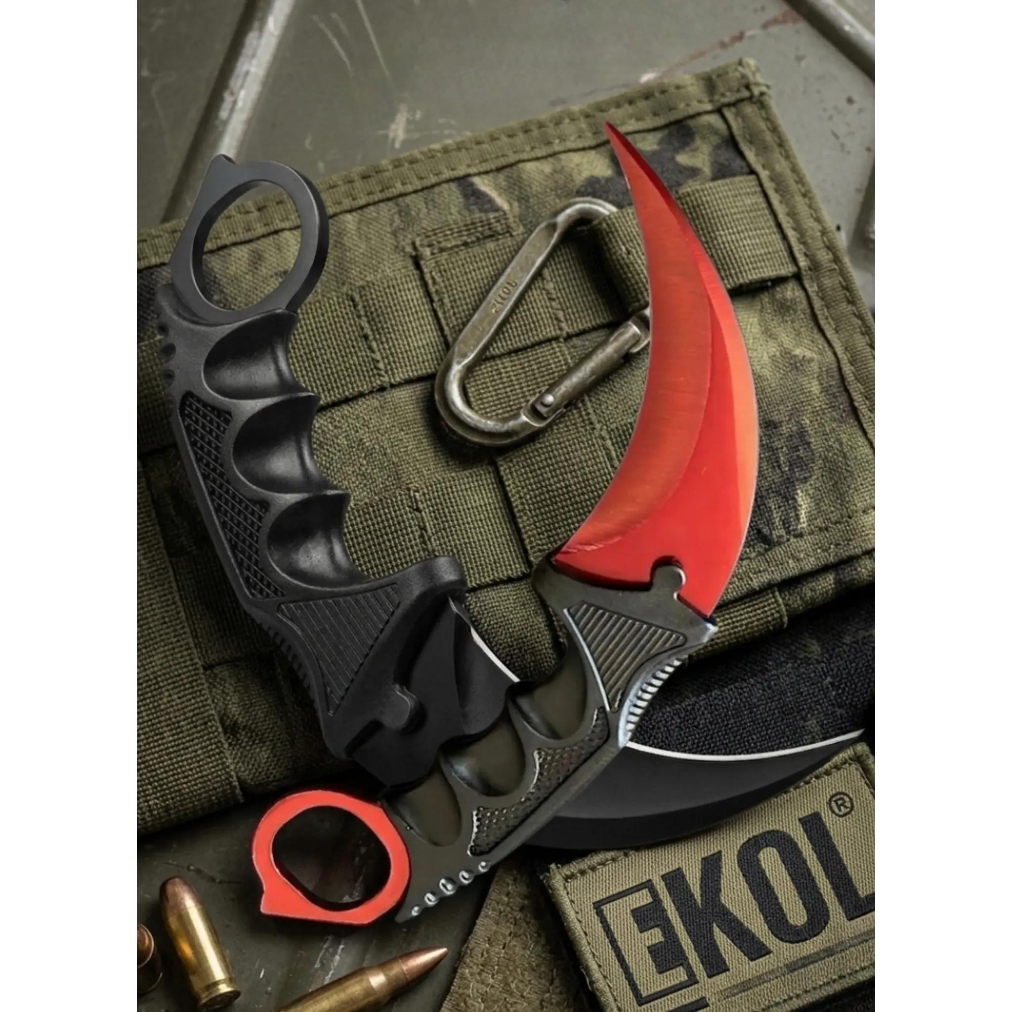 Cuchillo Karambit Táctico Militar 18 cm - Con Funda y Cadena 1