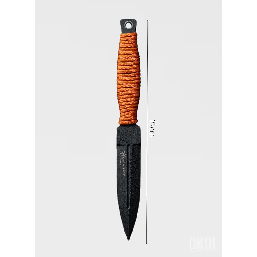 Set 3 Cuchillos Lanzamiento Defensor 15cm Acero Mango Cuerda 3