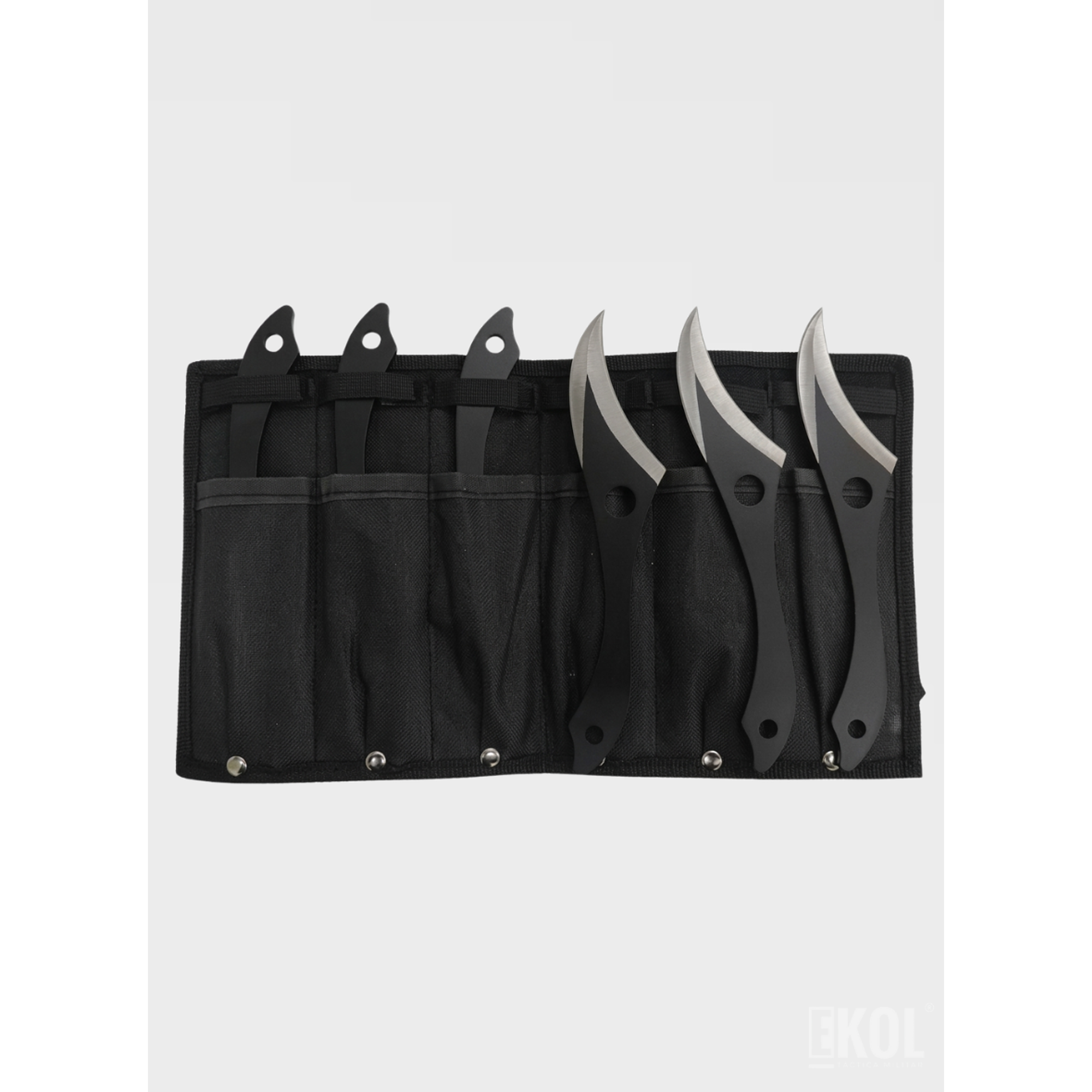 Set Completo de 6 Cuchillos Lanzadores Tácticos Militares y de Defensa (19 cm) 2