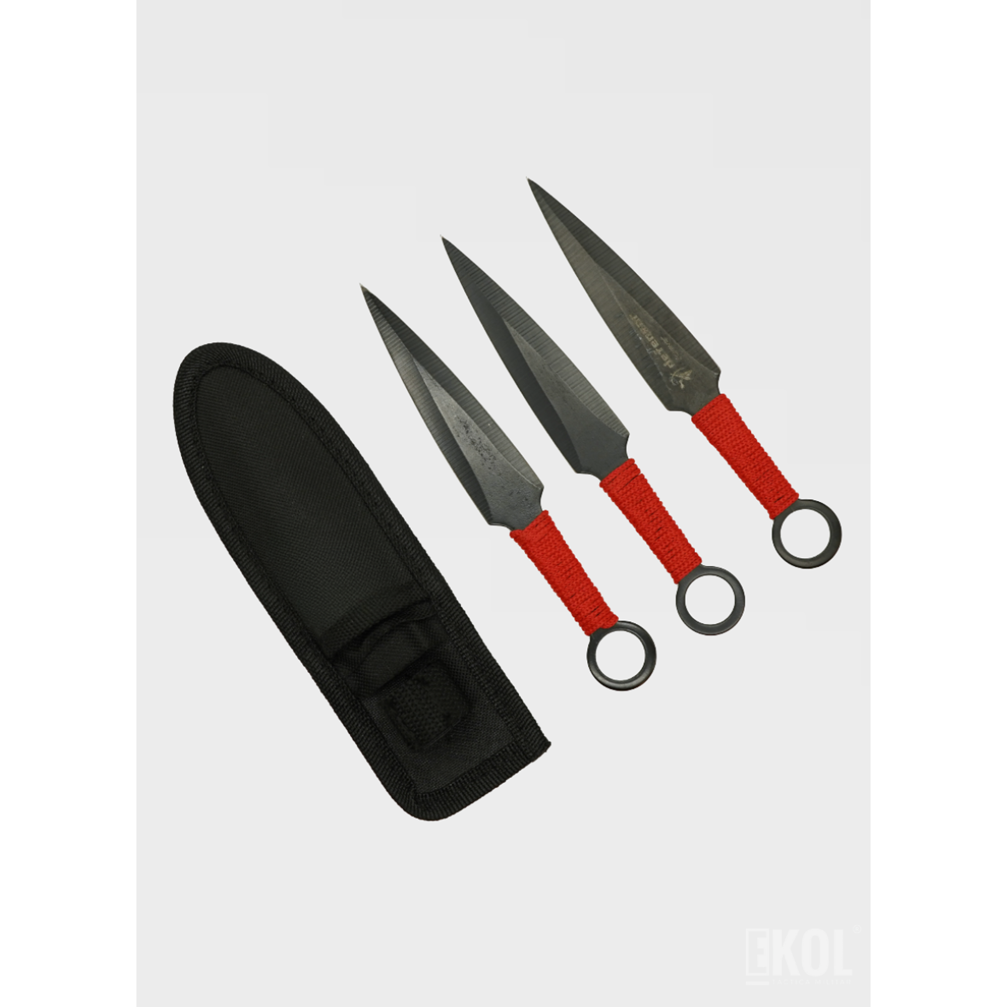 Set de 3 Cuchillos de Lanzamiento Profesionales - 16 cm - Acero Inoxidable de Alta Resistencia con Funda 5