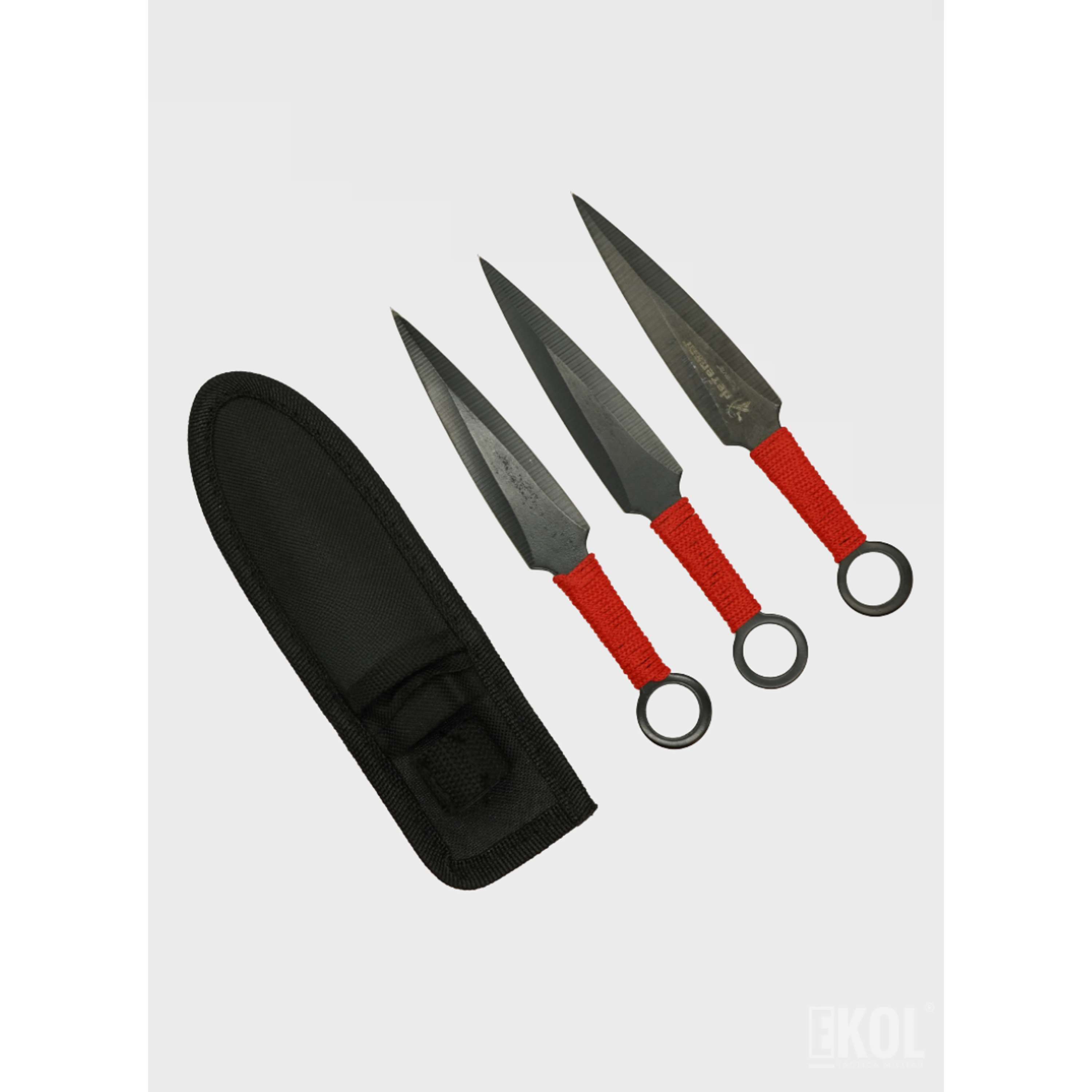 Set de 3 Cuchillos de Lanzamiento Profesionales - 16 cm - Acero Inoxidable de Alta Resistencia con Funda 5