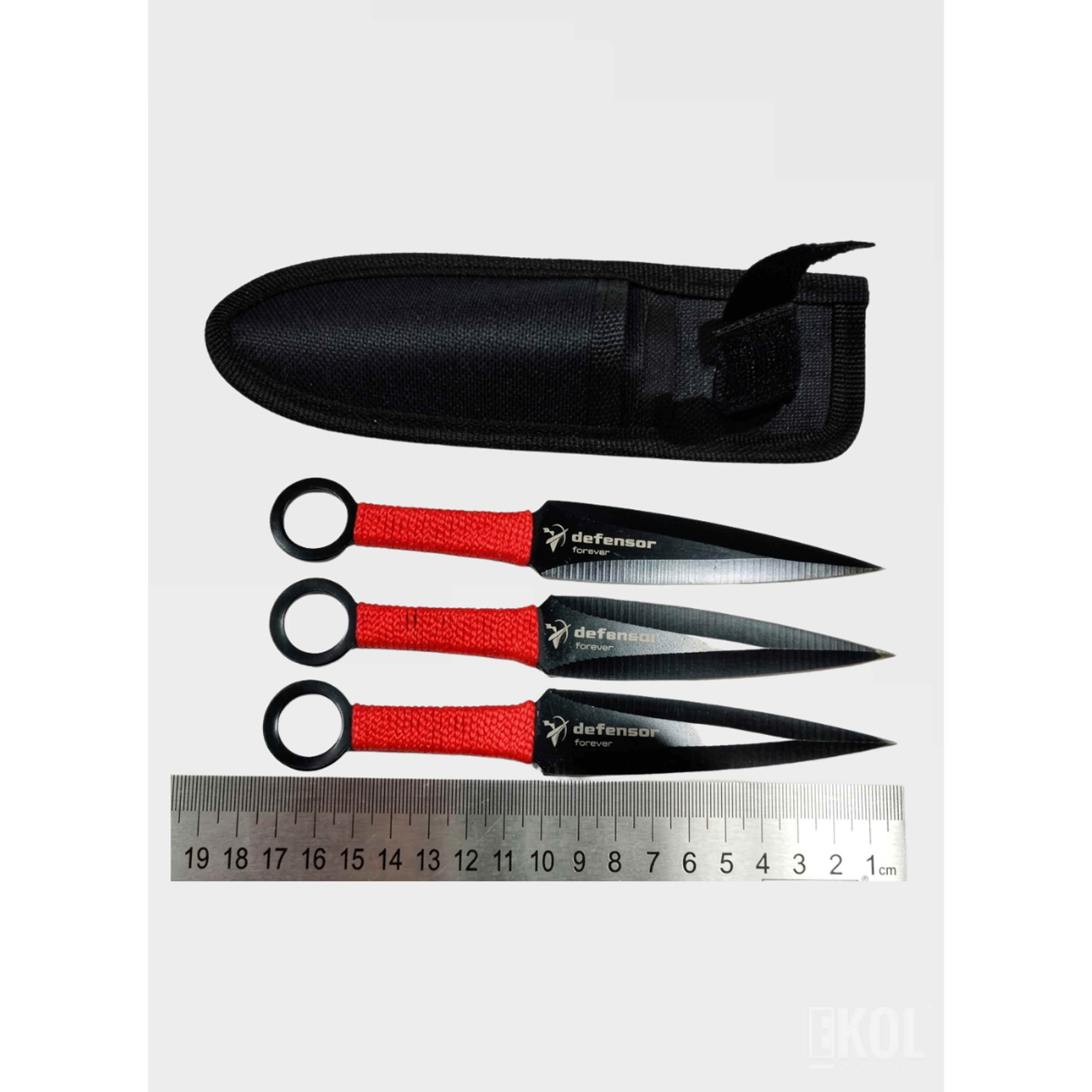 Set de 3 Cuchillos de Lanzamiento Profesionales - 16 cm - Acero Inoxidable de Alta Resistencia con Funda 3