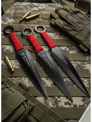 Set de 3 Cuchillos de Lanzamiento Profesionales - 16 cm - Acero Inoxidable de Alta Resistencia con Funda