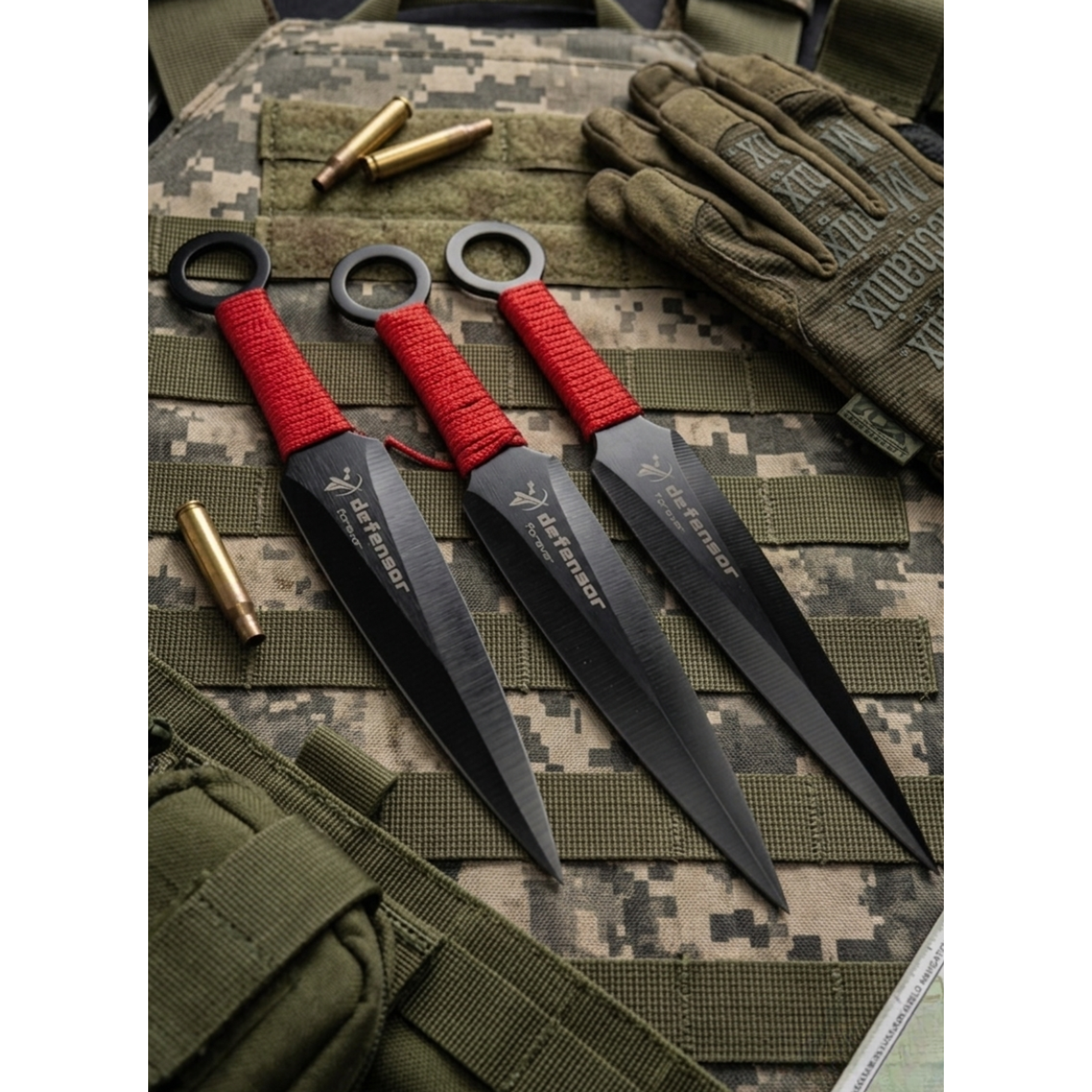 Set de 3 Cuchillos de Lanzamiento Profesionales - 16 cm - Acero Inoxidable de Alta Resistencia con Funda 1