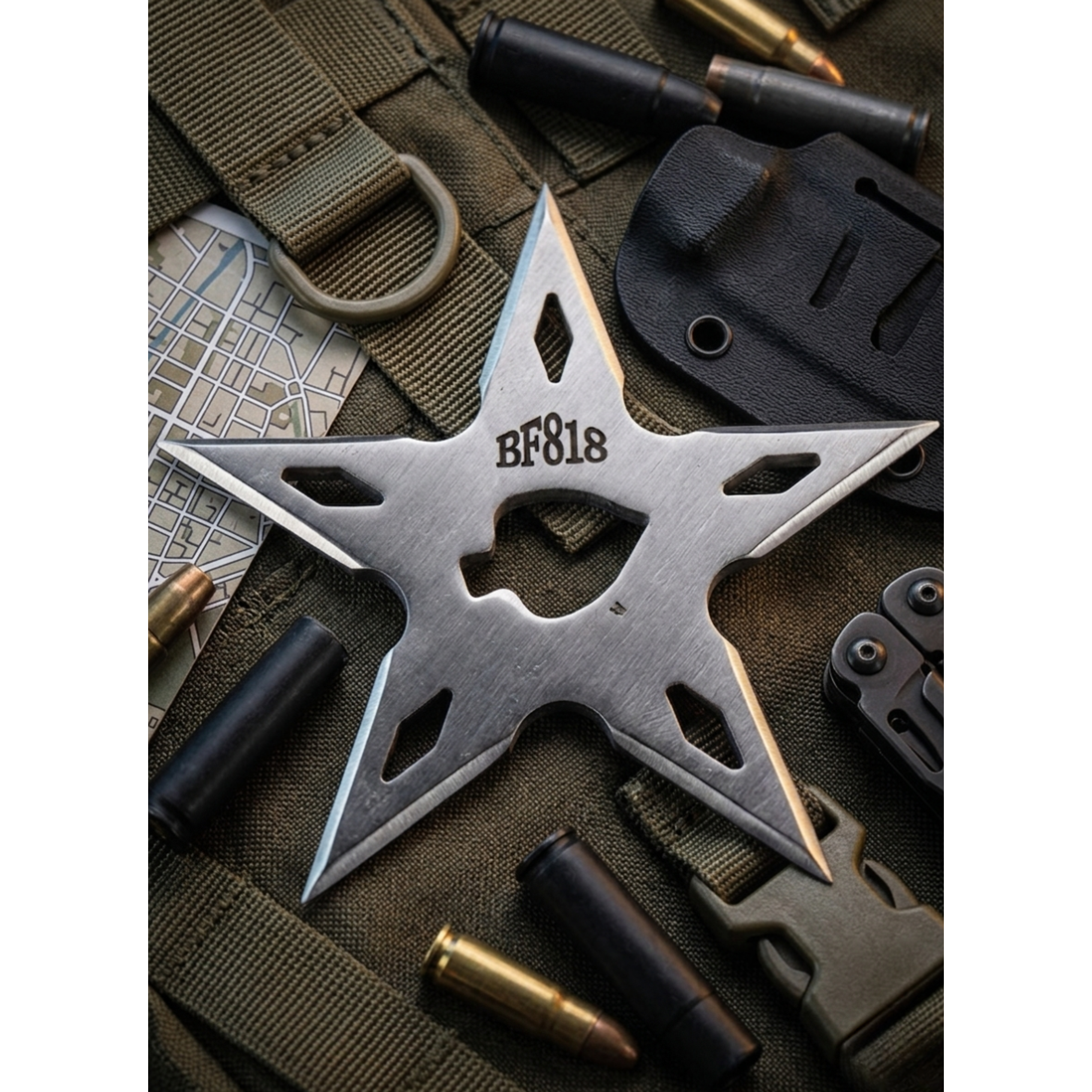 Shuriken Estrella Ninja de 5 Puntas - Táctico Militar 9.5cm 1