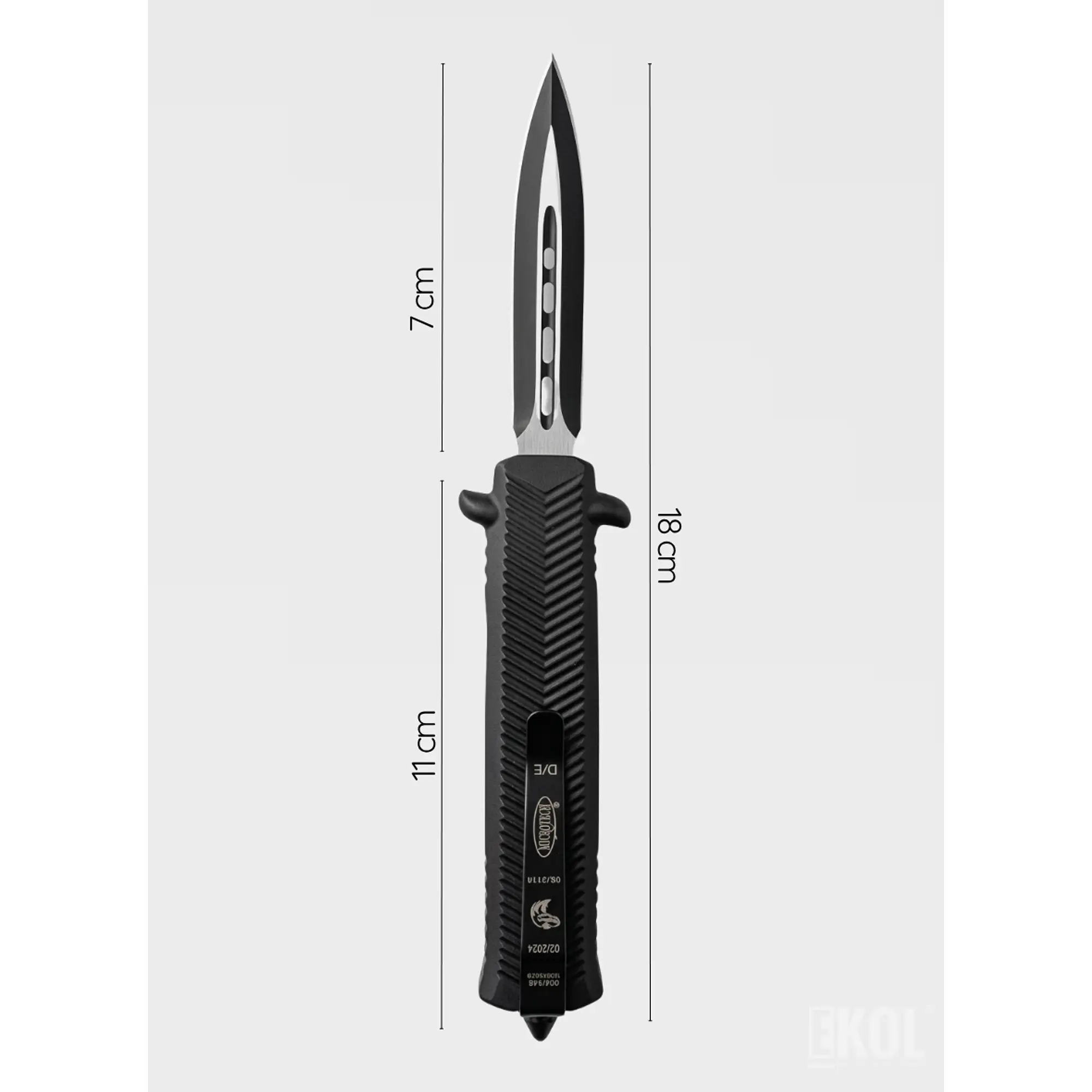 Navaja de Apertura Rápida Retráctil Negra con Clip - 19.5 cm 3