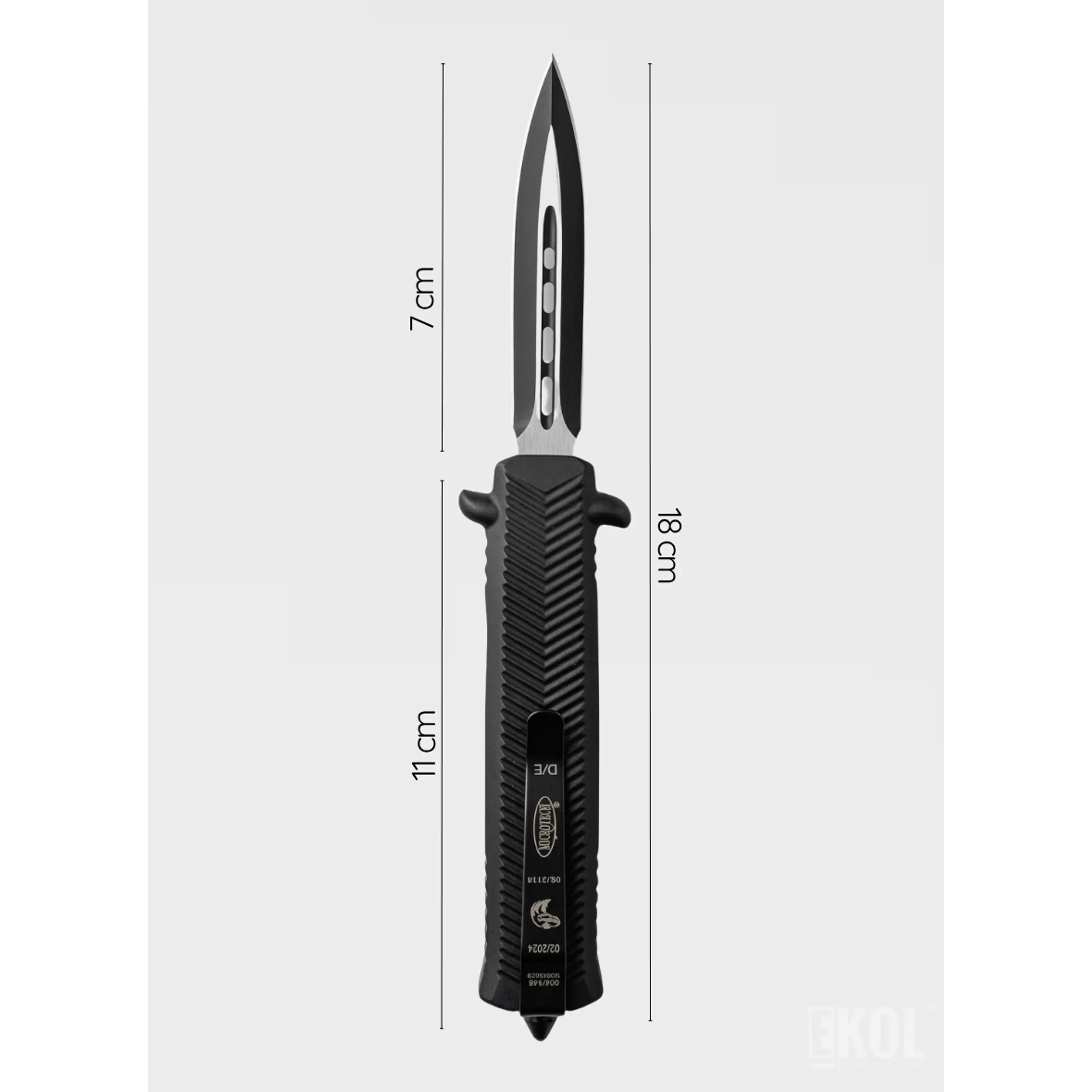 Navaja de Apertura Rápida Retráctil Negra con Clip - 19.5 cm 3