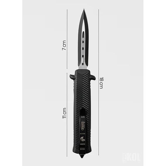 Navaja de Apertura Rápida Retráctil Negra con Clip - 19.5 cm 3