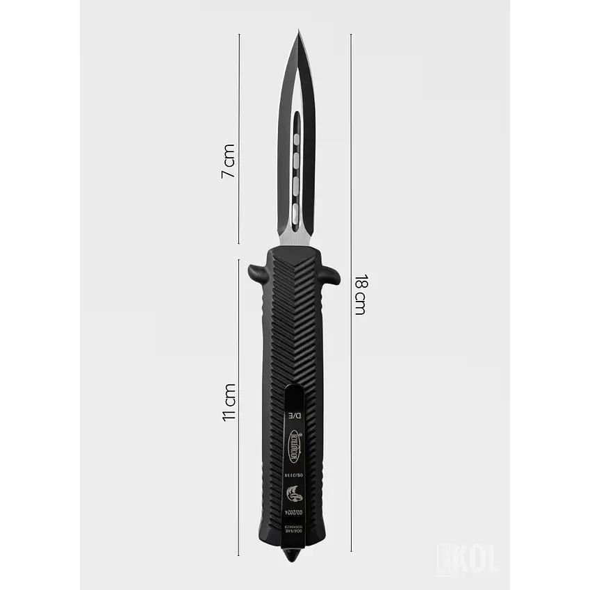 Navaja de Apertura Rápida Retráctil Negra con Clip - 19.5 cm 3
