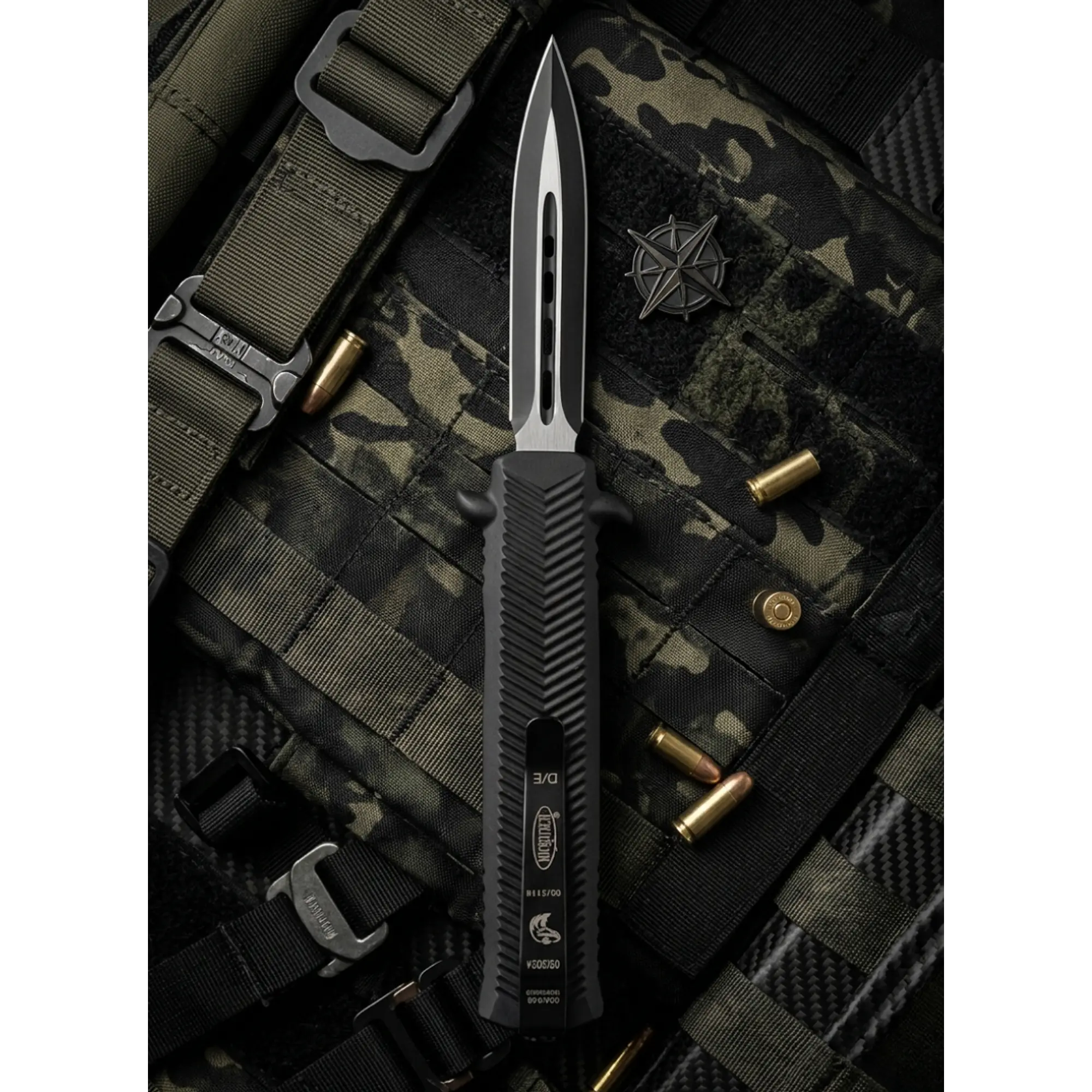Navaja de Apertura Rápida Retráctil Negra con Clip - 19.5 cm 1